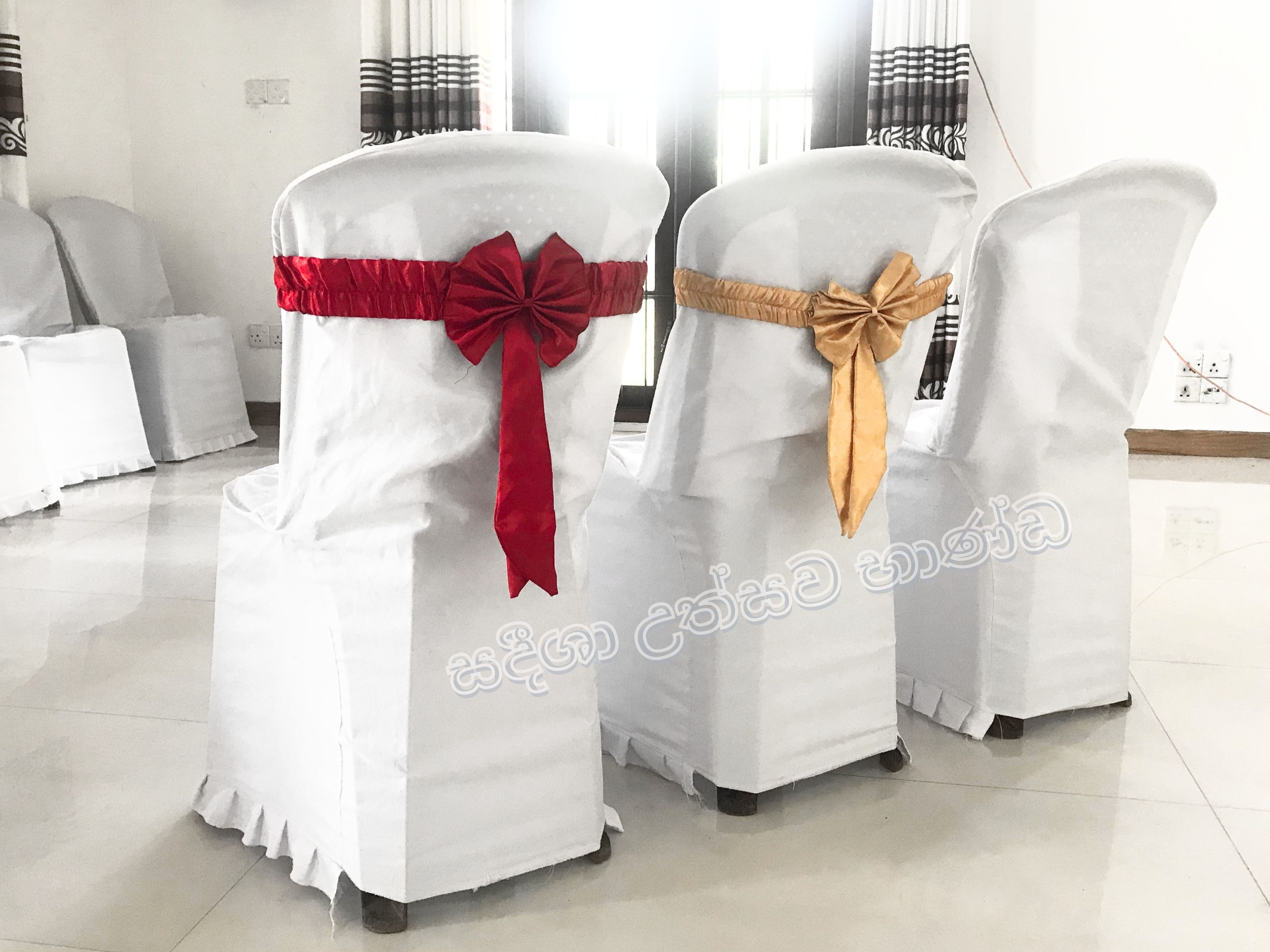 Chairs with white covers